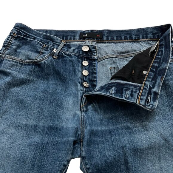 3x1 NYC Selvedge Denim Jeans Mens Size 36 Button Fly 5-Pockets Indy 3D Blue - Picture 3 of 8